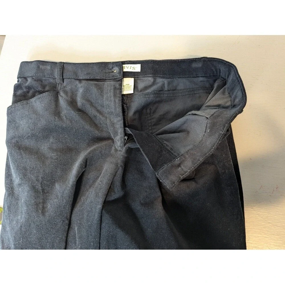 Orvis Chino Velvet Pants Women's 10P Black Straight Leg Stretch Classic‎ Travel